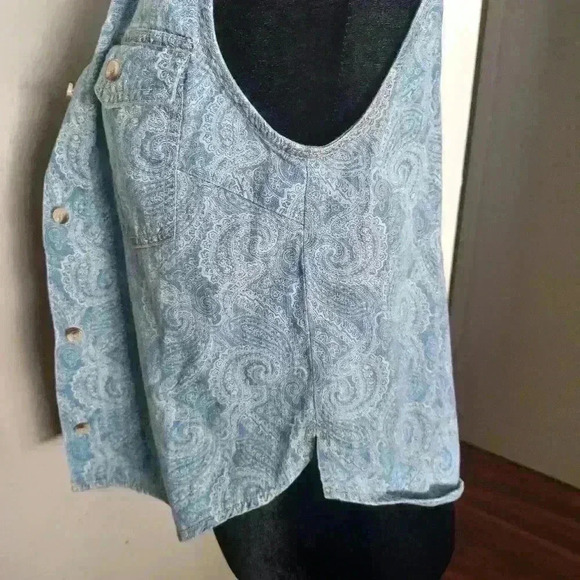 BDG Urban Outfitters Women's Denim Paisley Button Down Boho Vest S - Picture 7 of 13